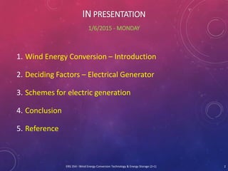 Wind Power Generation Schemes | PPTX
