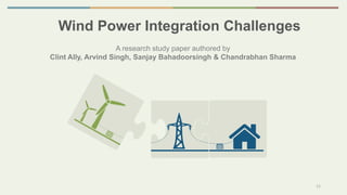Wind power integration challenges | PPTX