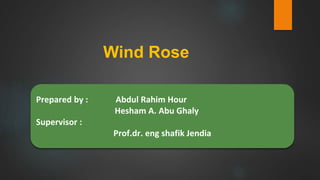 Wind Rose
Prepared by : Abdul Rahim Hour
Hesham A. Abu Ghaly
Supervisor :
Prof.dr. eng shafik Jendia
 