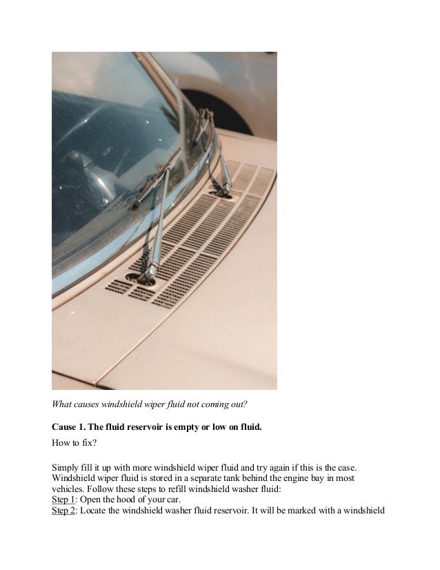 Windshield wiper fluid not coming out Causes and Fixes