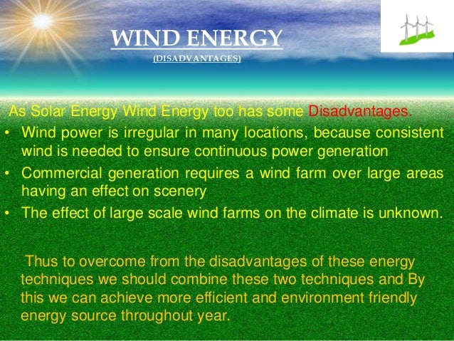Conclusion of solar and wind energy