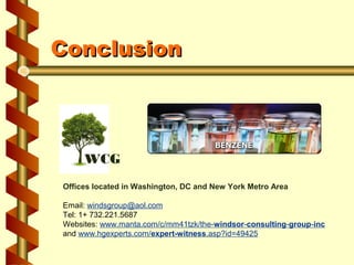 Conclusion

WCG
Offices located in Washington, DC and New York Metro Area
Email: windsgroup@aol.com
Tel: 1+ 732.221.5687
Websites: www.manta.com/c/mm41tzk/the-windsor-consulting-group-inc
and www.hgexperts.com/expert-witness.asp?id=49425

 