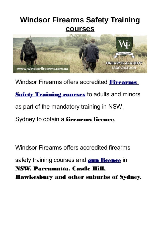 Windsor Firearms Safety Training Courses NSW