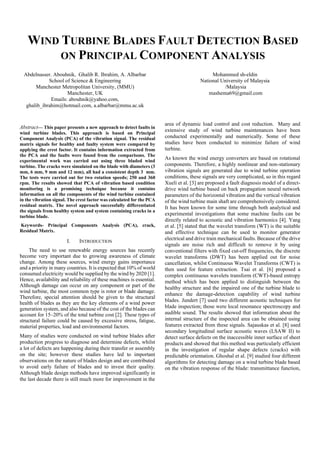 Wind Turbine Blade Fault Detection Using Principal Component Analysis ...