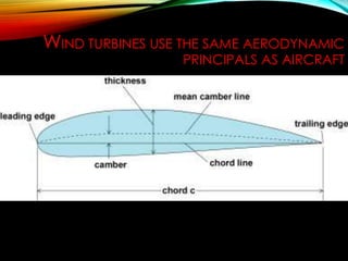 WIND TURBINES USE THE SAME AERODYNAMIC
PRINCIPALS AS AIRCRAFT
 