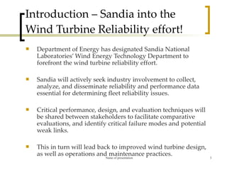 Wind turbine reliability | PPT