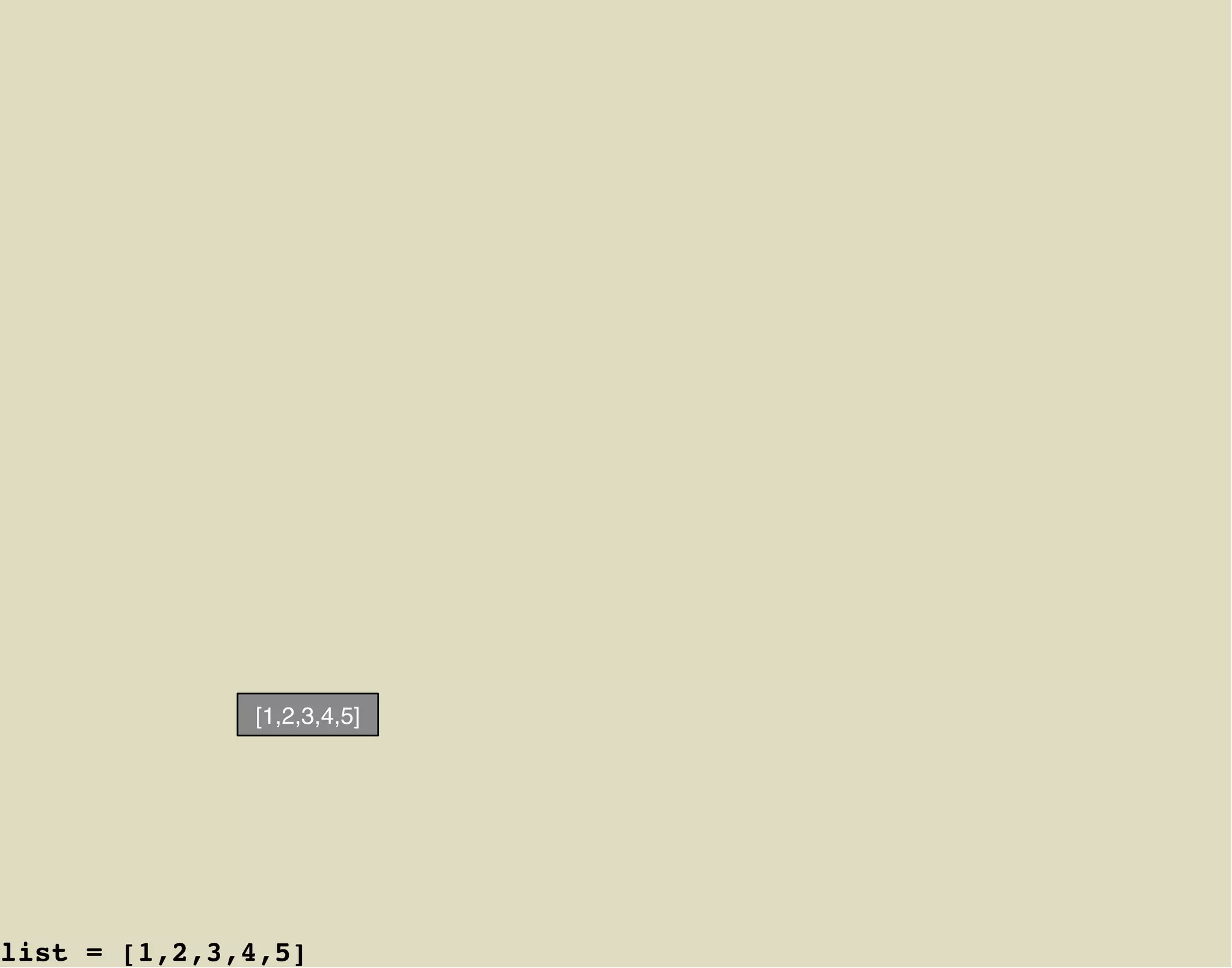 [1,2,3,4,5]




list = [1,2,3,4,5]
 