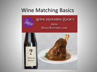 Wine Matching Basics 
 