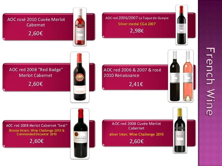 Wine pricelist