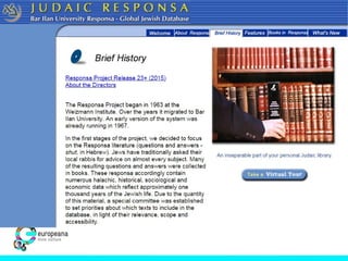 Update on the Jewish Heritage Network