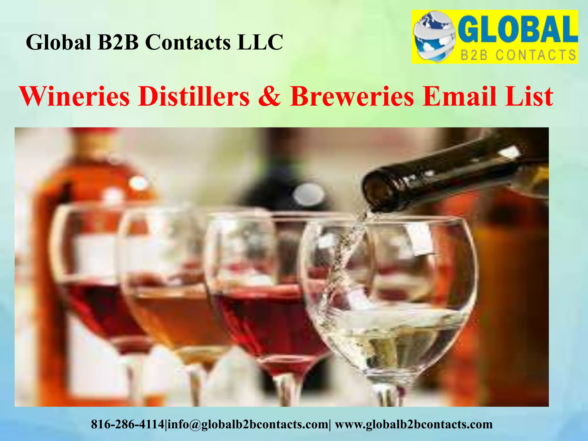 Wineries distillers breweries email list PPTX