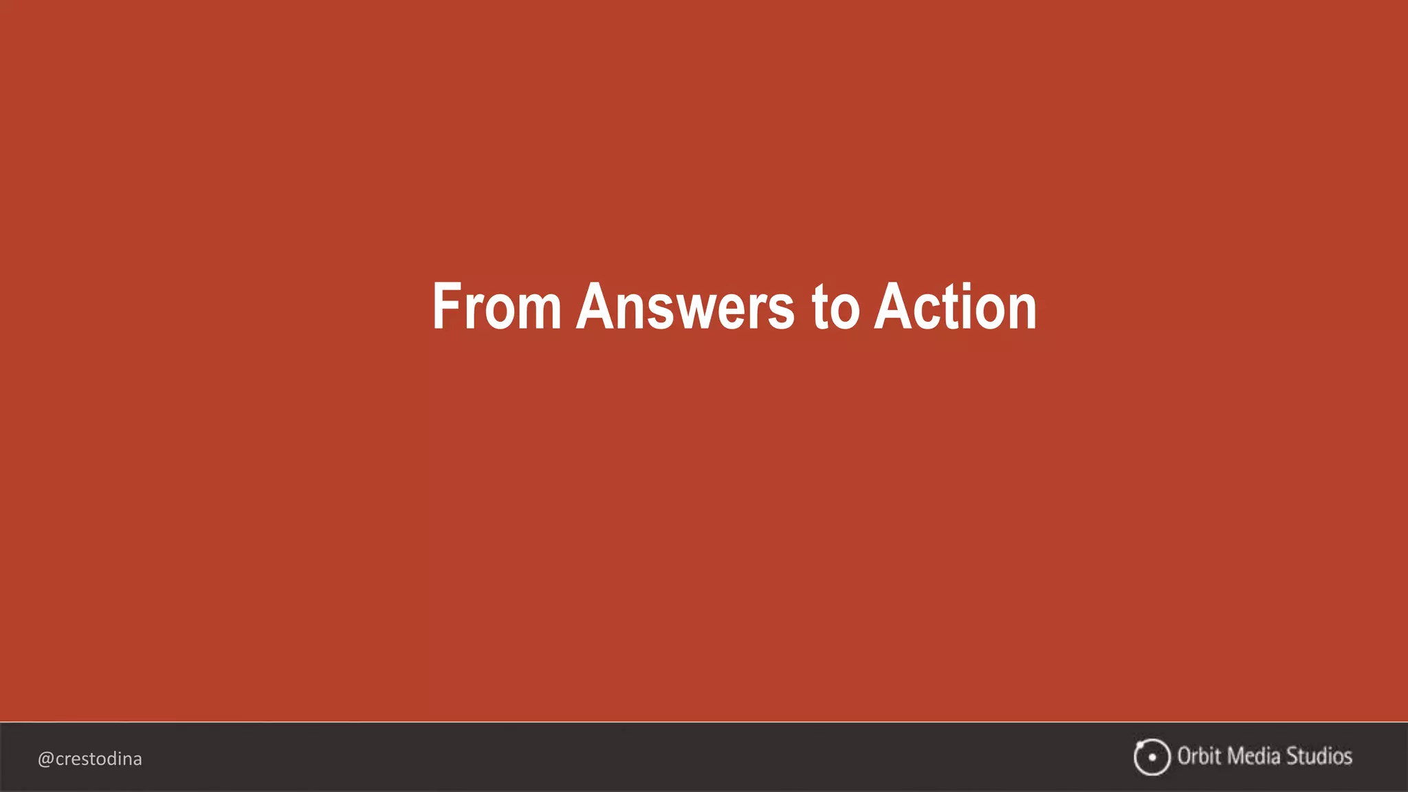 @crestodina
From Answers to Action
 