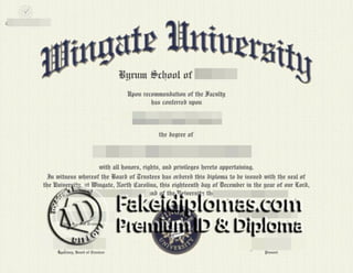 Wingate University diploma