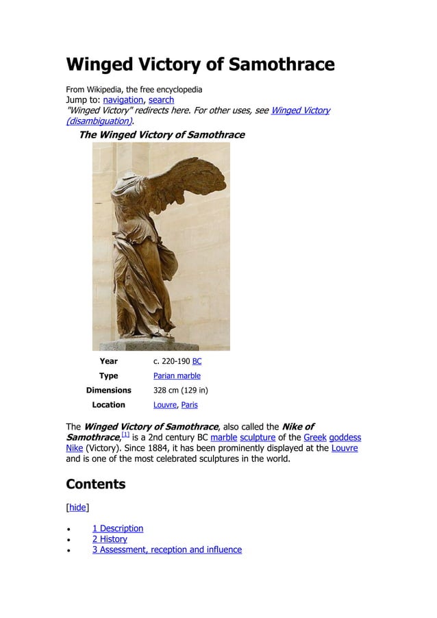 winged victory of samothrace analysis