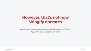 However, that’s not how
Wingify operates
Which means that your career growth will only be rapid at Wingify,
if you share o...
