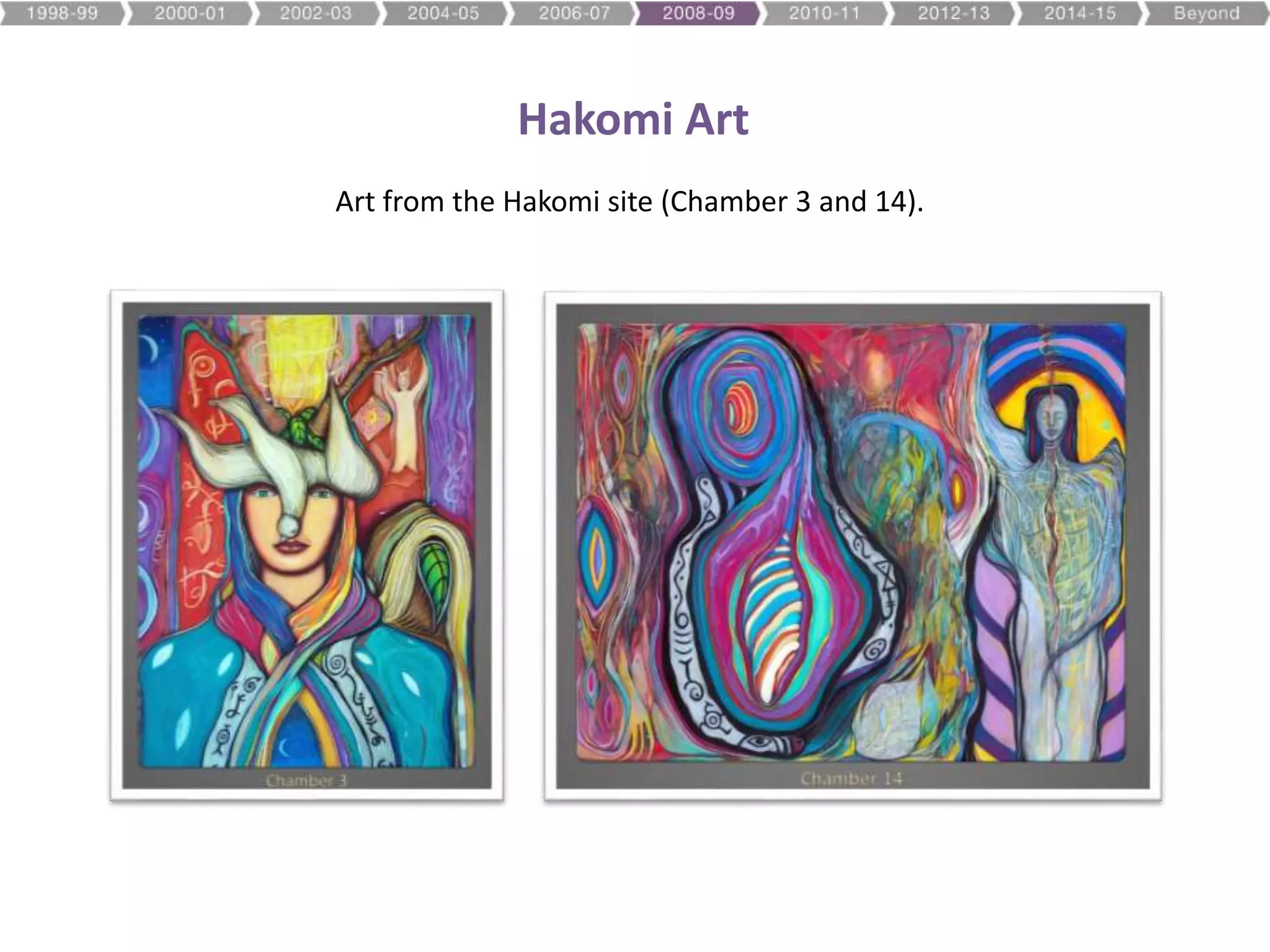 Hakomi Art
Art from the Hakomi site (Chamber 3 and 14).
 