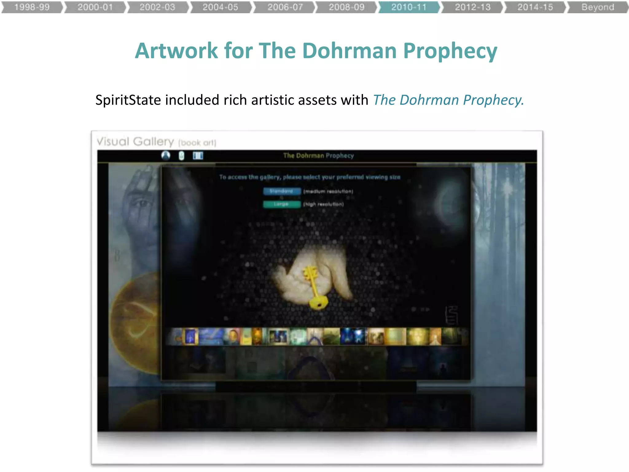 Artwork for The Dohrman Prophecy
SpiritState included rich artistic assets with The Dohrman Prophecy.
 