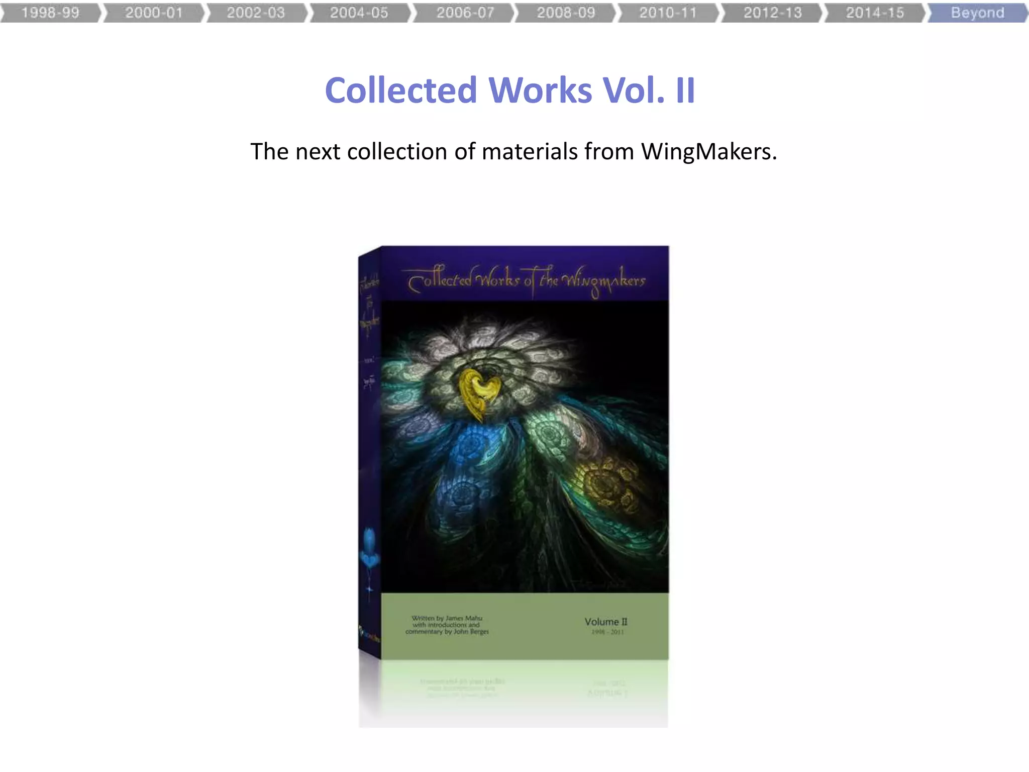 Collected Works Vol. II
The next collection of materials from WingMakers.
 