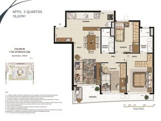 APTO. 3 QUARTOS
76,97M2
 