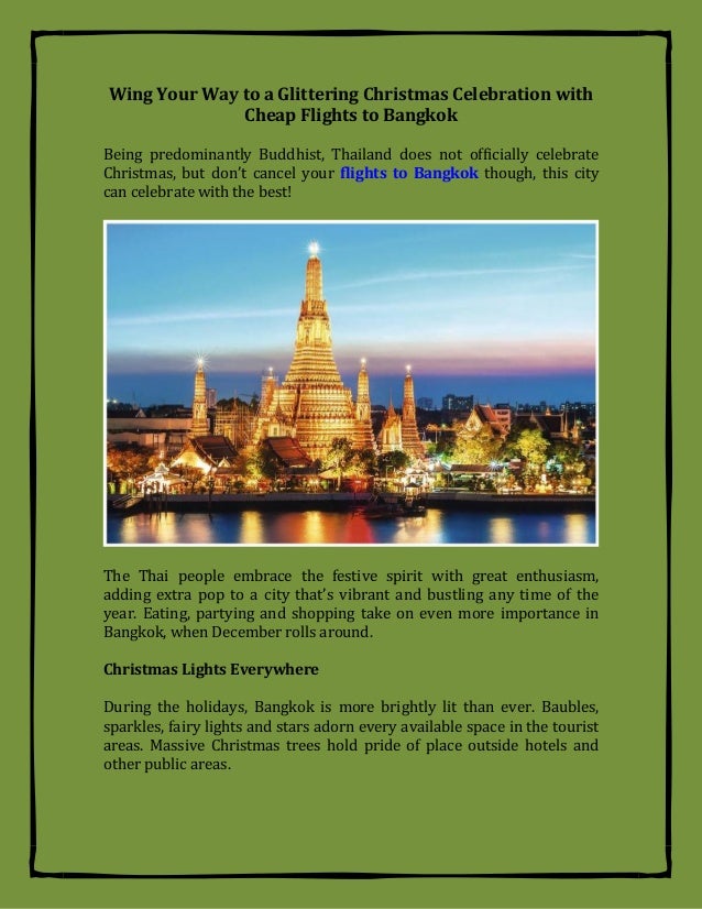 wing your way to a glittering christmas celebration with cheap flights to bangkok being predominantly buddhist - Cheap Christmas Flights wing your way to a glittering christmas celebration with cheap flights to bangkok being predominantly buddhist - Cheap Christmas Flights