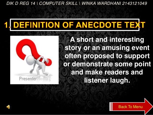 ANECDOTE TEXT ANECDOTE TEXT