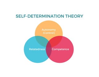 Autonomy
(Control)
CompetenceRelatedness
SELF-DETERMINATION THEORY
 