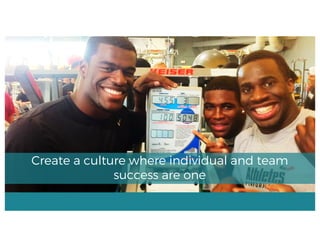 Create a culture where individual and team
success are one
 