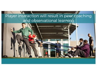 Player interaction will result in peer coaching
and observational learning
 