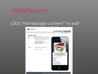  Click “Homepage content” to edit
 