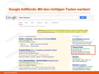 Google AdWords: Mit den richtigen Texten werben!
www.winlocal.de
 