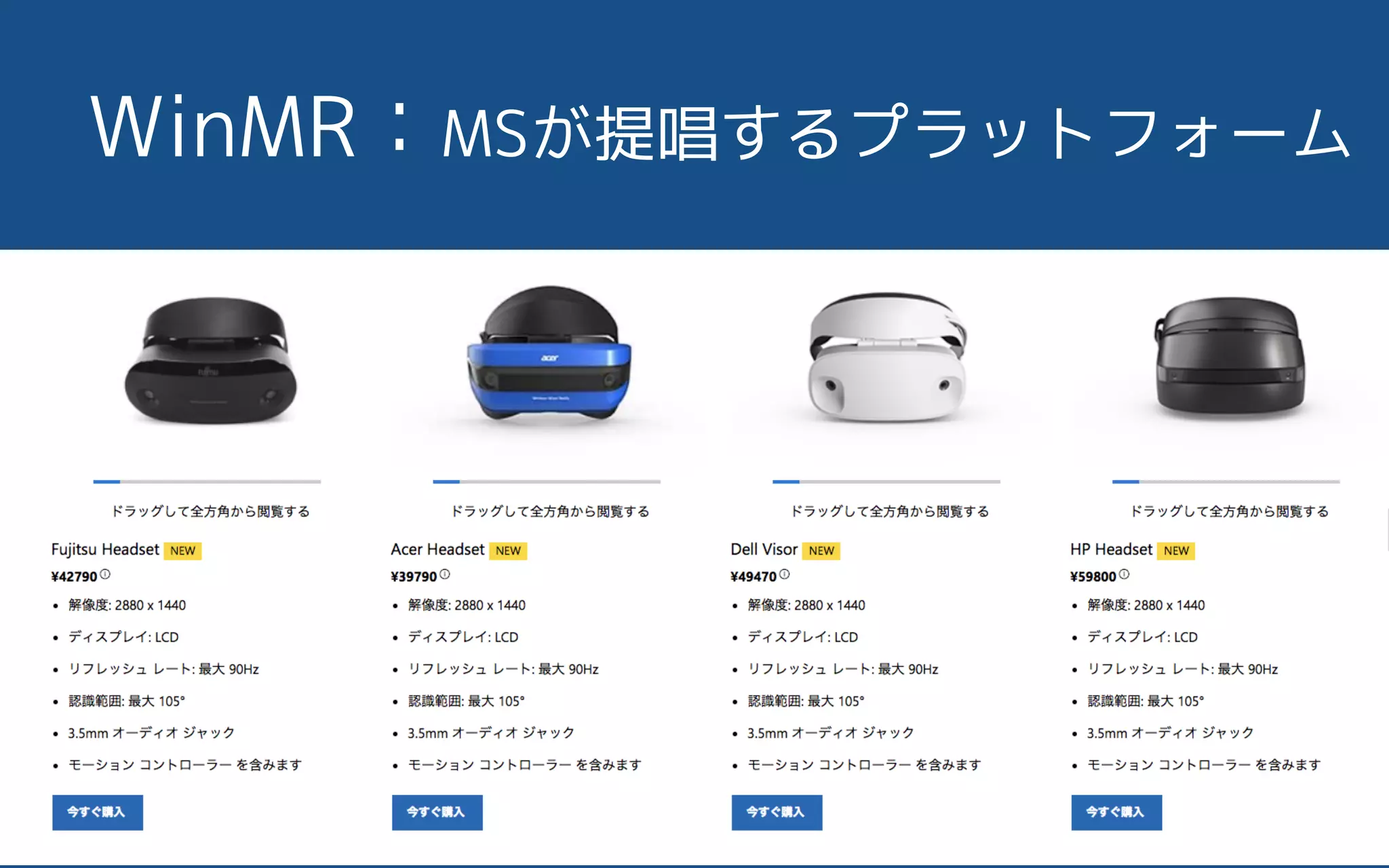 WinMR：MSが提唱するプラットフォーム
 