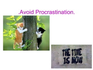 .Avoid Procrastination. 