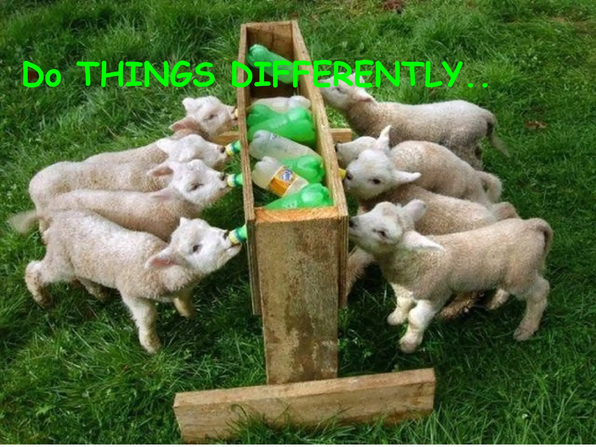 Do THINGS DIFFERENTLY..
 