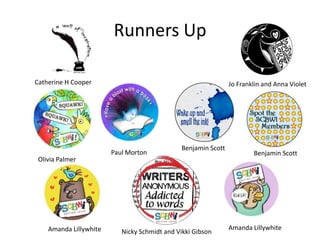 Runners Up
Catherine H Cooper

Olivia Palmer

Amanda Lillywhite

Jo Franklin and Anna Violet

Paul Morton

Benjamin Scott
...