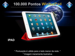 IPAD 
* Pontuação é válida para o lado menor da rede. * 
* Imagem meramente ilustrativa 
 