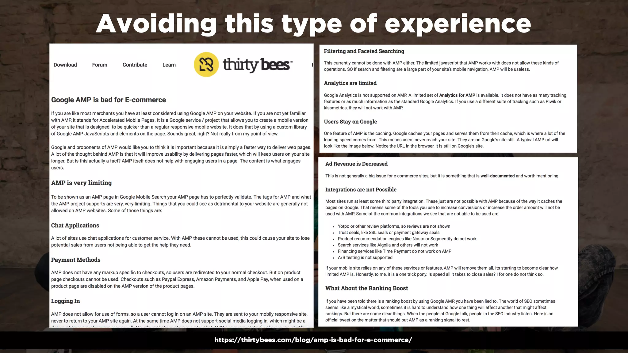 #winningmobile at #searchstarsSE by @aleyda from @orainti
Avoiding this type of experience
https://thirtybees.com/blog/amp-is-bad-for-e-commerce/
 