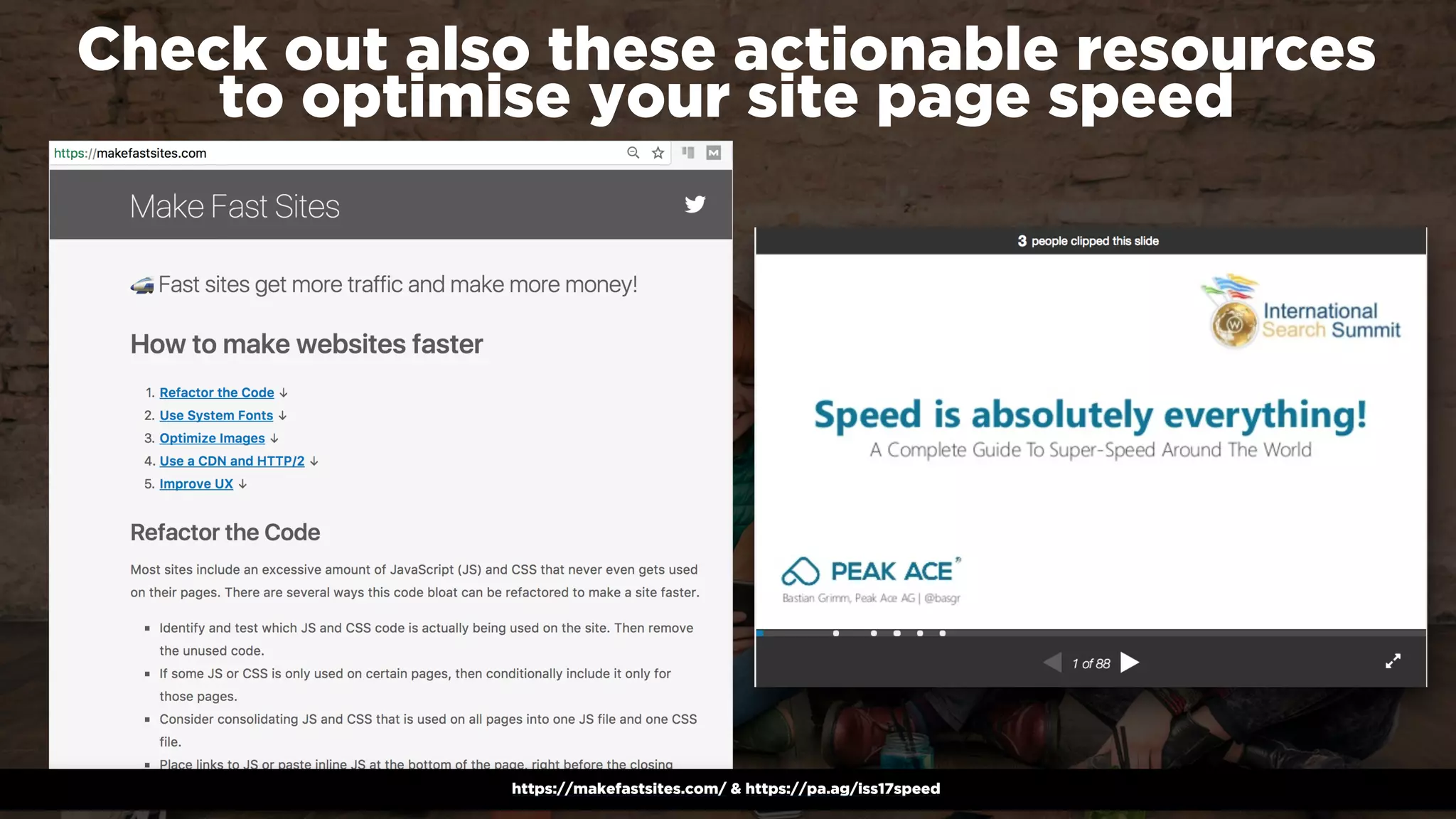 #winningmobile at #searchstarsSE by @aleyda from @orainti
Check out also these actionable resources  
to optimise your site page speed
https://makefastsites.com/ & https://pa.ag/iss17speed 
 