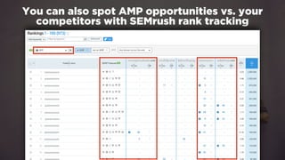 #winningmobile at #learninbound by @aleyda from @orainti
You can also spot AMP opportunities vs. your
competitors with SEMrush rank tracking
 