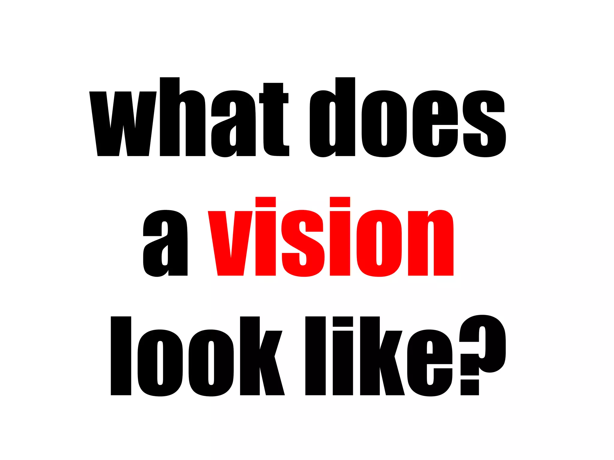 what does  a  vision  look like? 