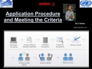 session - 5
Application Procedure
and Meeting the Criteria Md S Rahman
sdq3677@yahoo.com
 