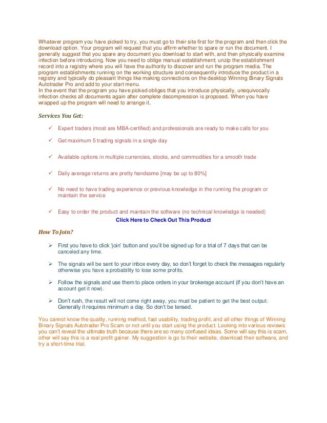 Winning binary signals auto trader pro review