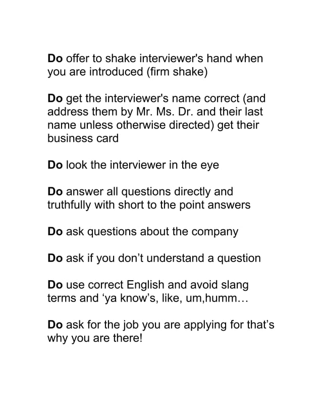 Winning Blueprint For the Job Interviewing Process | DOC