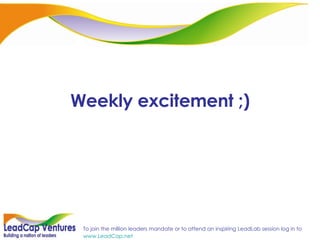 Weekly excitement ;) 