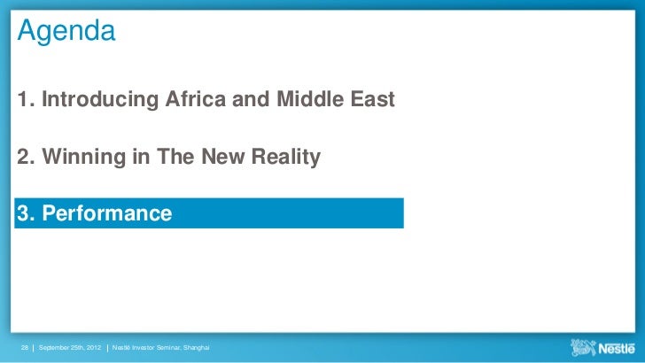 Winning In The New Reality Nestle In Africa And The Middle East