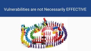Vulnerabilities are not Necessarily EFFECTIVE
 