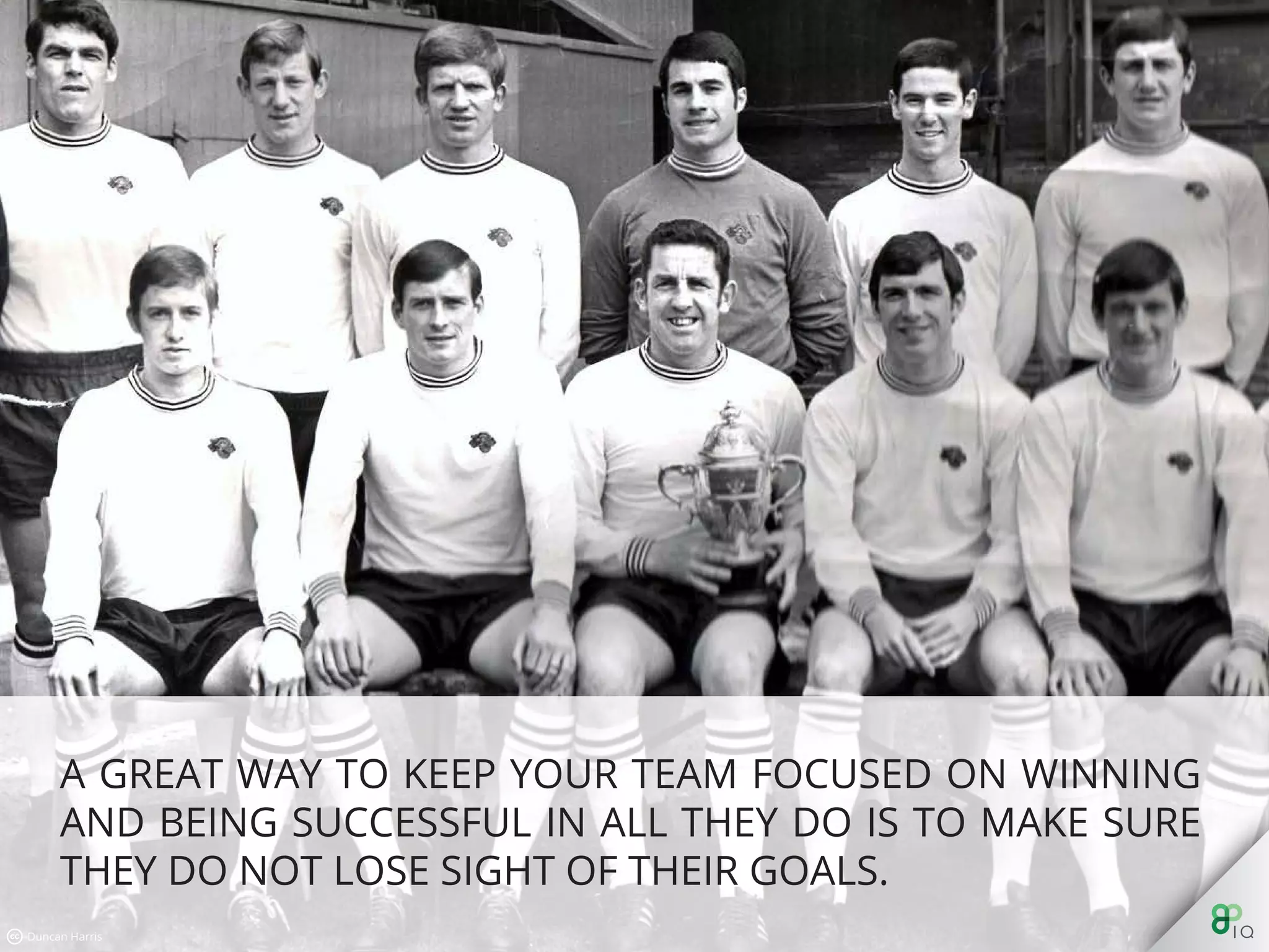 A great way to keep your team focused on winning and being
successful in all they do is to make sure they do not lose sight of
their goals.
 