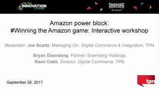 A TPN WORKSHOP / SEPTEMBER 2017
Winningwith
Amazon
1
 