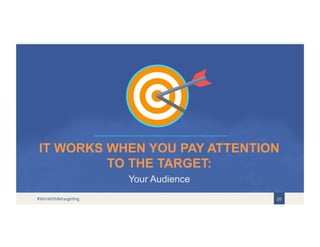 10
IT WORKS WHEN YOU PAY ATTENTION
TO THE TARGET:
Your Audience
#WinWithRetargeting
 