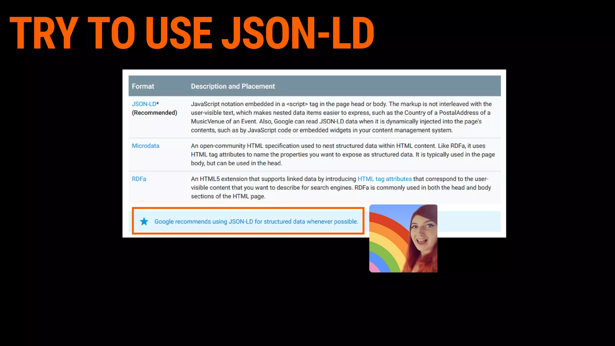 TRY TO USE JSON-LD
 