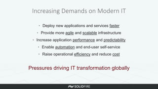 • Deploy new applications and services faster
• Provide more agile and scalable infrastructure
• Increase application perf...